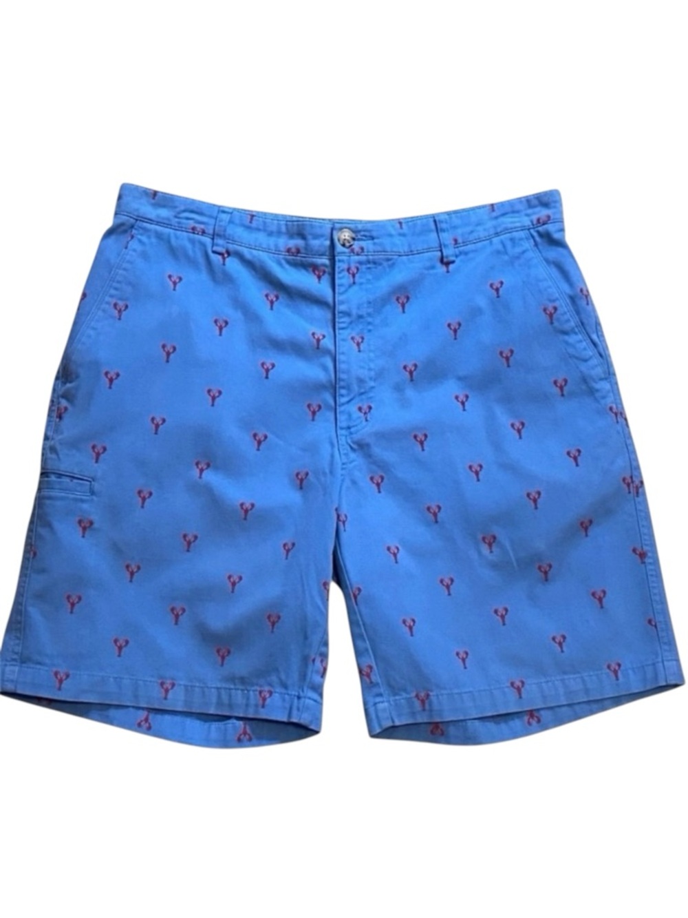 Boca Classics Men’s Blue Lobster Print Shorts Size 34 Preppy Coastal Cotton